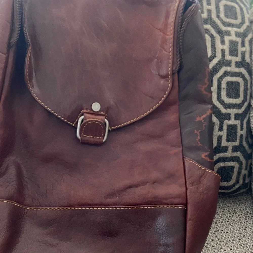 Jack Georges Voyager Brown Leather Backpack Crossbody Bag | Vintage Travel Style